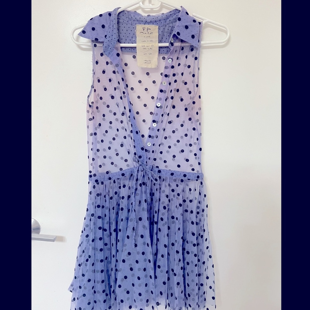 Vintage Free People polka dot sheer dress